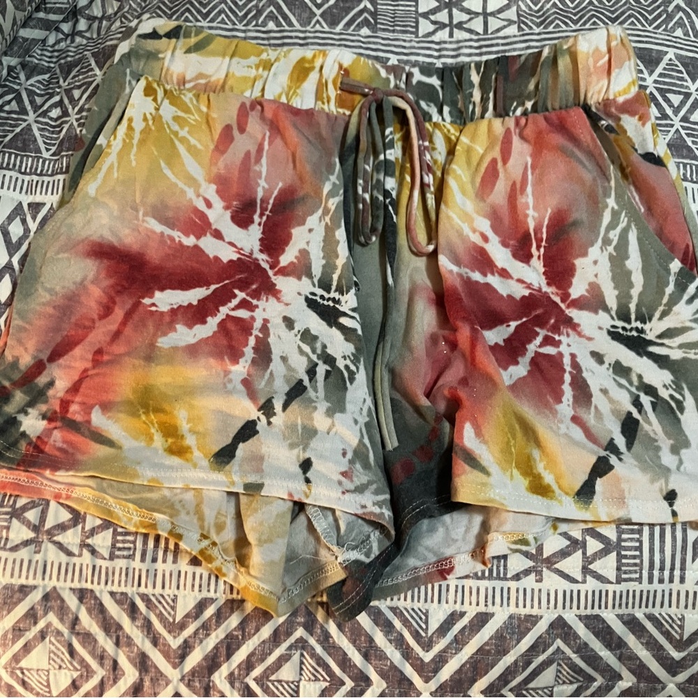 Tie-Dye Drawstring Shorts